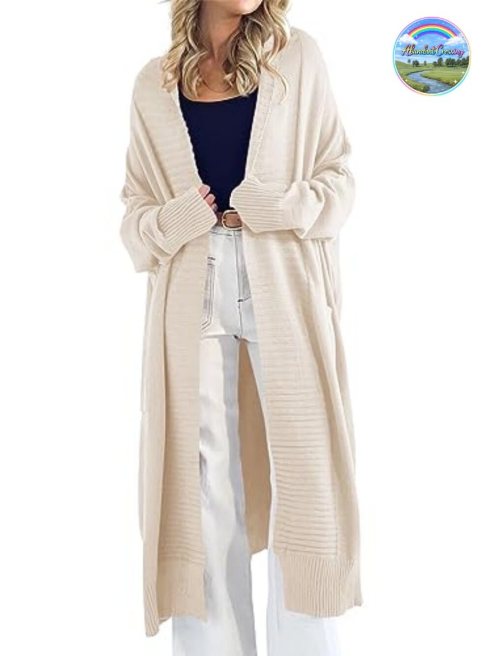 Oversized Chunky Knit Long Cardigan Sweater Coat with Pockets